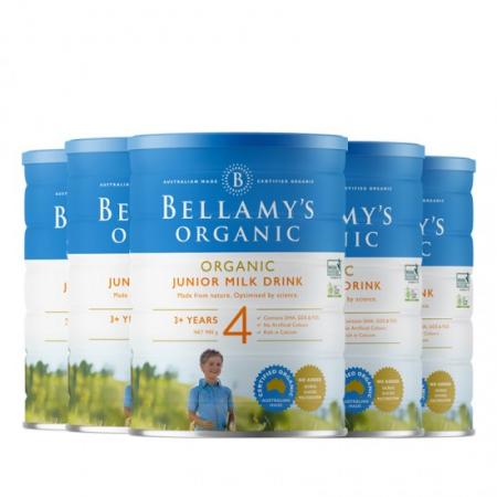 【澳洲直邮】Bellamys 贝拉米 婴幼儿有机牛奶粉4段 900g*6罐（单拍不与其他产品混拍，取得单号后,务必于物流官网上传身分证, 以便清关)）
